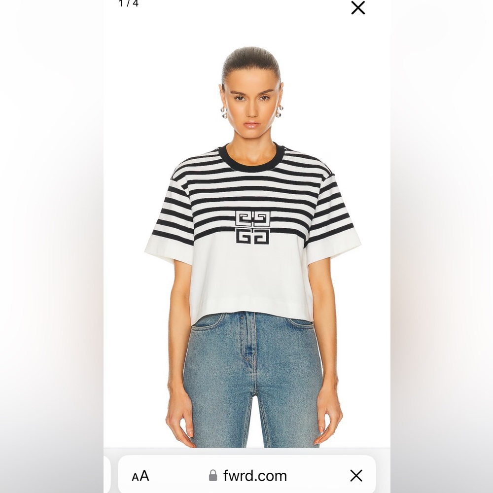 Givenchy Cropped Striped T Shirt